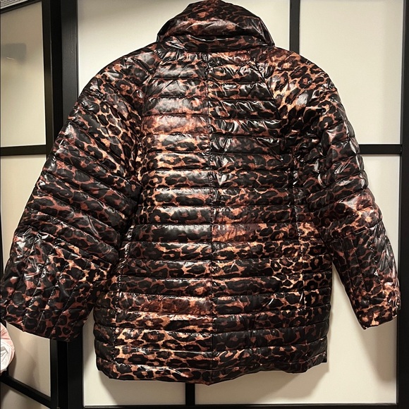 Think Royln Urban Animal Print Marilyn Puffer Down Pea Coat Womens Sz S Gorpcore - Picture 6 of 8